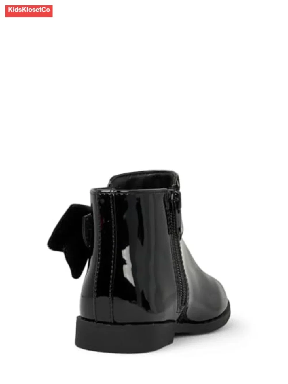 Toddler Girls Patent Faux Leather Ankle Boots with Bow